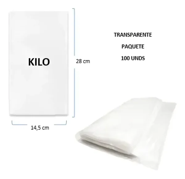 Bolsa transparente 1 kilo Bolsa transparente 1 kilo