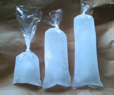 Bolsa transparente para hielo